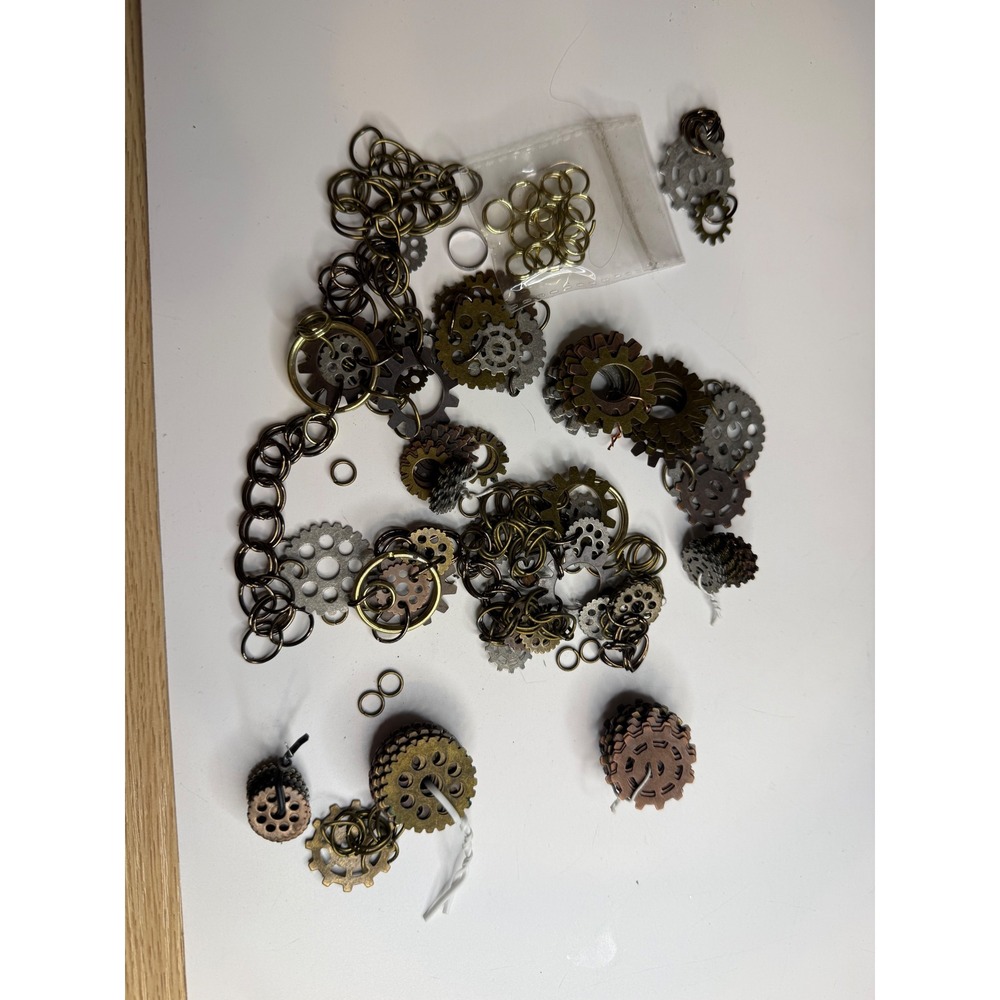 Mixed Steampunk Gear Cog Charm Lot Metal Jewelry Making Supplies Antique Finish